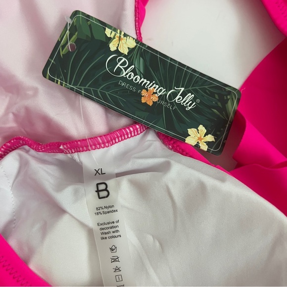 Blooming Jelly Tummy Control One Piece Swimsuit Ruffle Sleeve Hot Pinks … - Picture 6 of 8